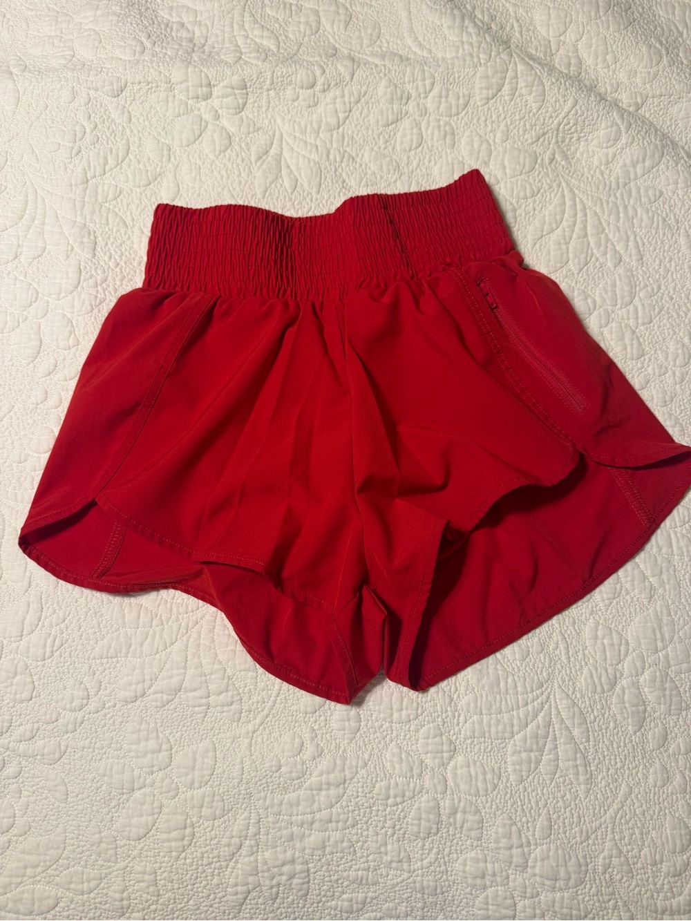 Amazon Red Women's Athletic Shorts with High Elastic Waistband Size S